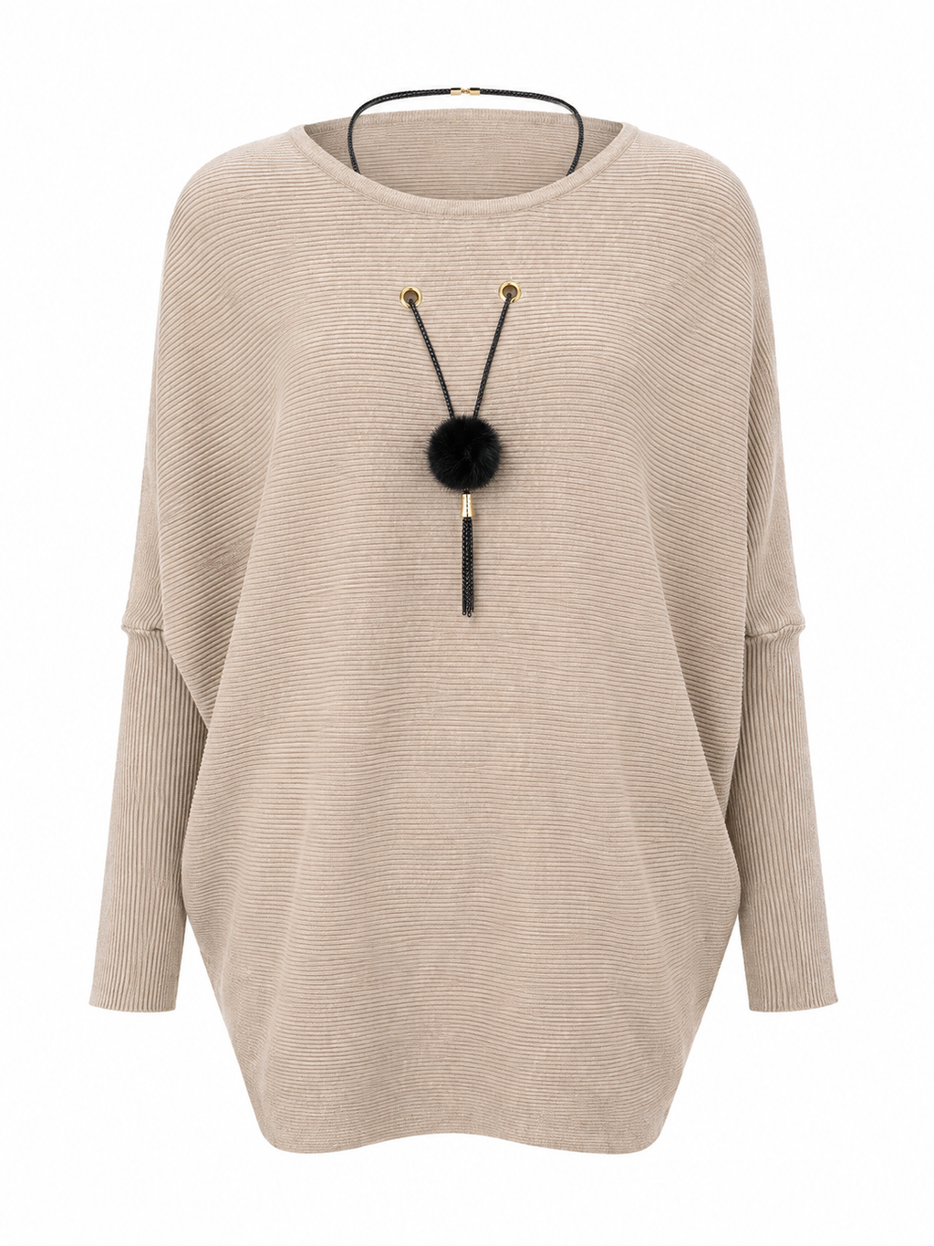 Maglia a Maniche Ampia con Collana Inclusa | Stile Casual