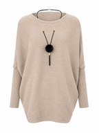 Maglia a Maniche Ampia con Collana Inclusa | Stile Casual