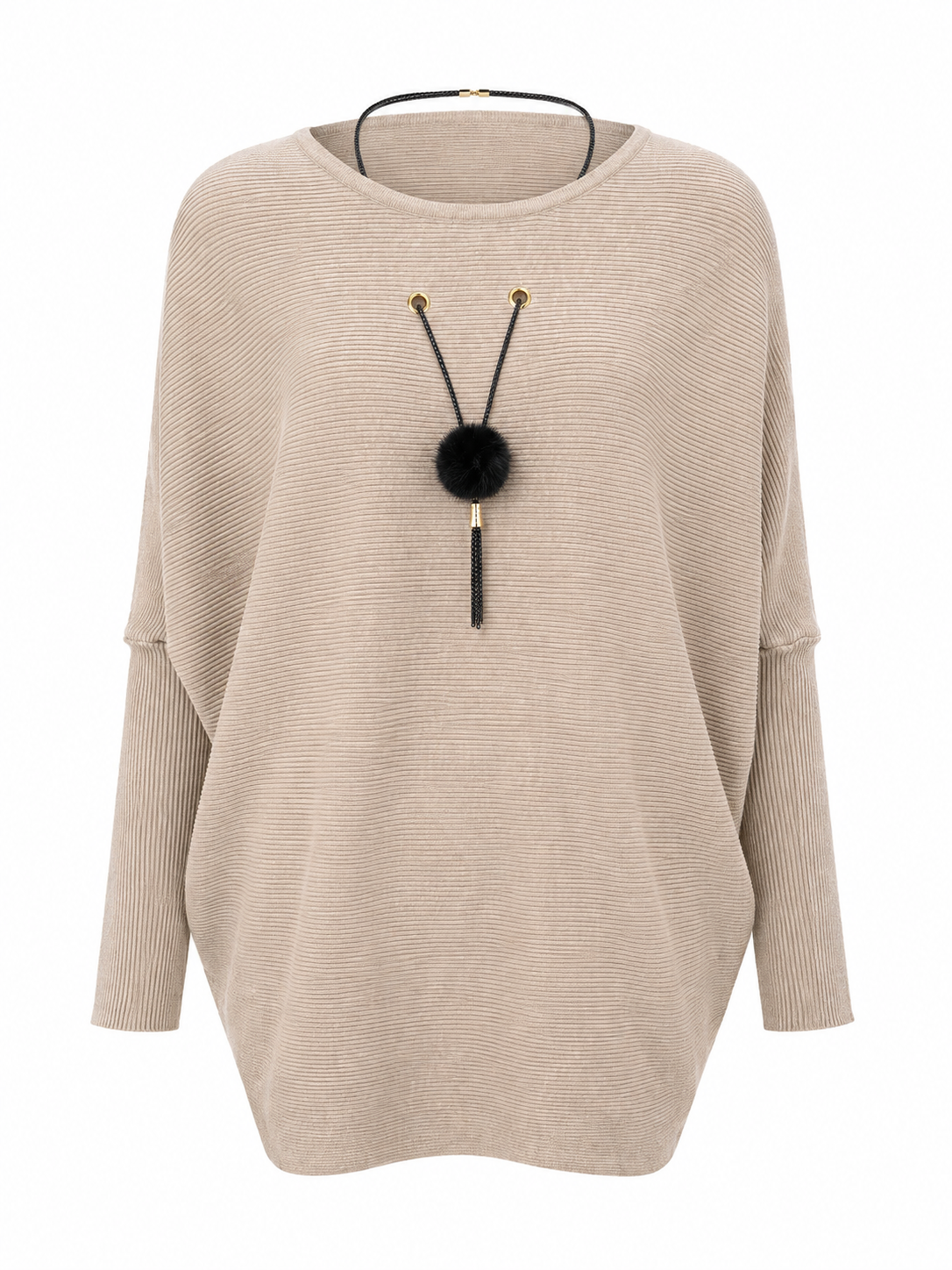 Maglia a Maniche Ampia con Collana Inclusa | Stile Casual