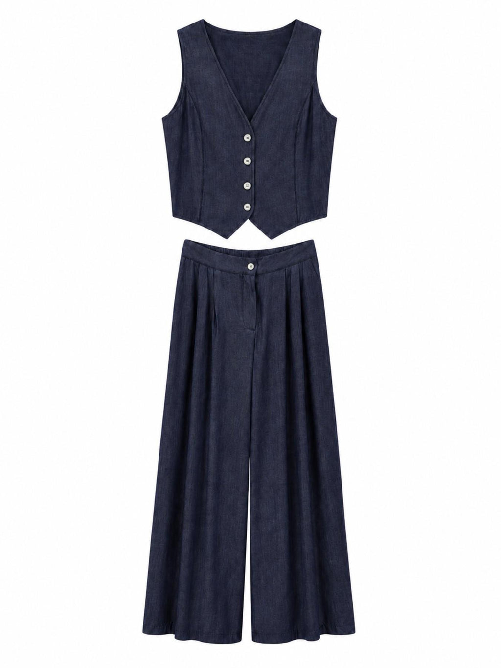 Linen Suit with Vest and Pants | Resort Chic