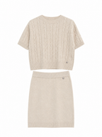 Knitted Set with Top and High-Waist Skirt | Casual Style