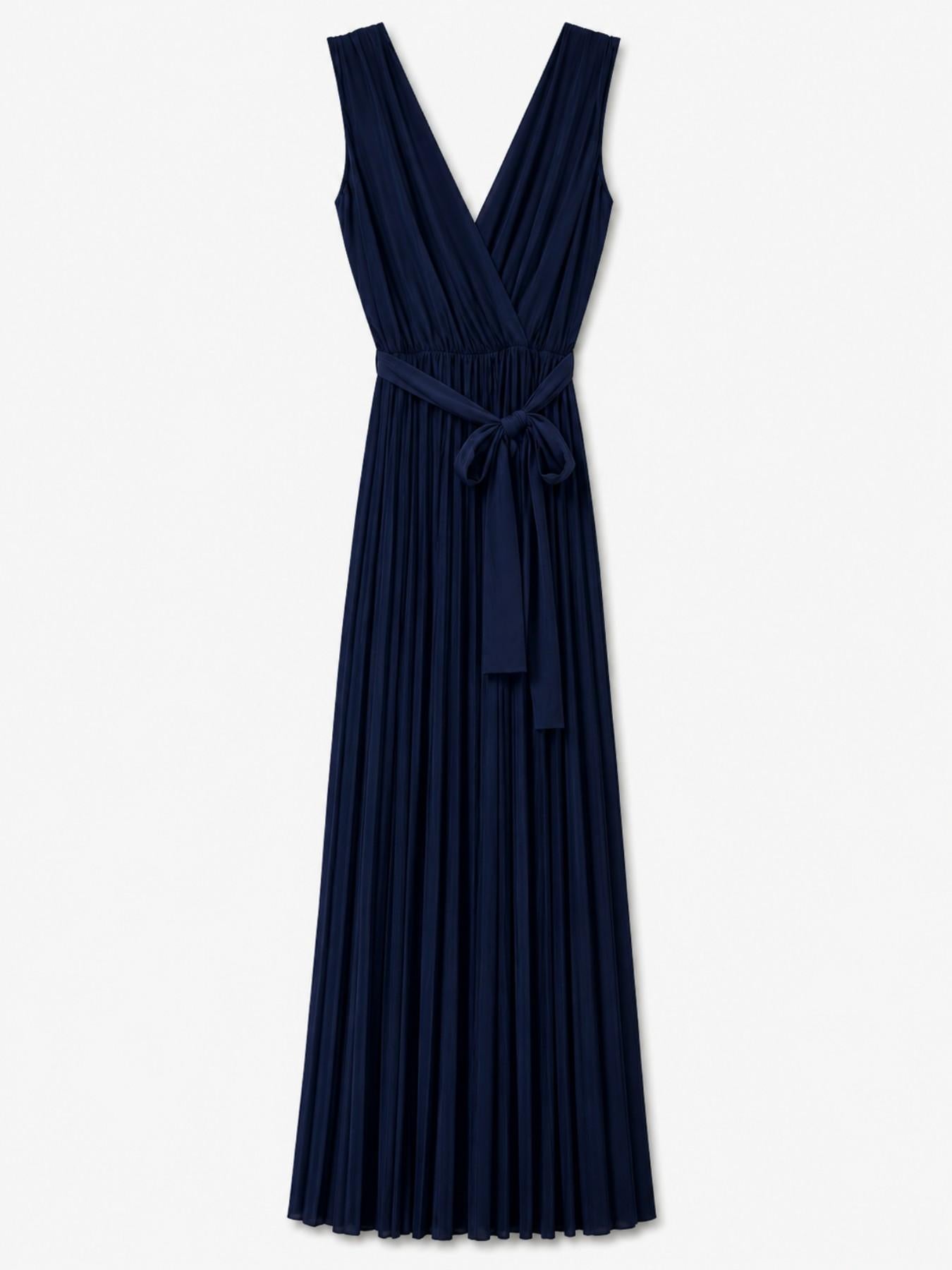 URBANREVERSE Women’s Sleeveless Pleated Jumpsuit Deep V Neck Wide Leg Jumpsuit Elegant Flowing Palazzo Style Belted Waist Minimal Luxury Soft Stretch Evening Party Chic Sophisticated Summer Occasion Outfit Lightweight Fashion Made in Italy