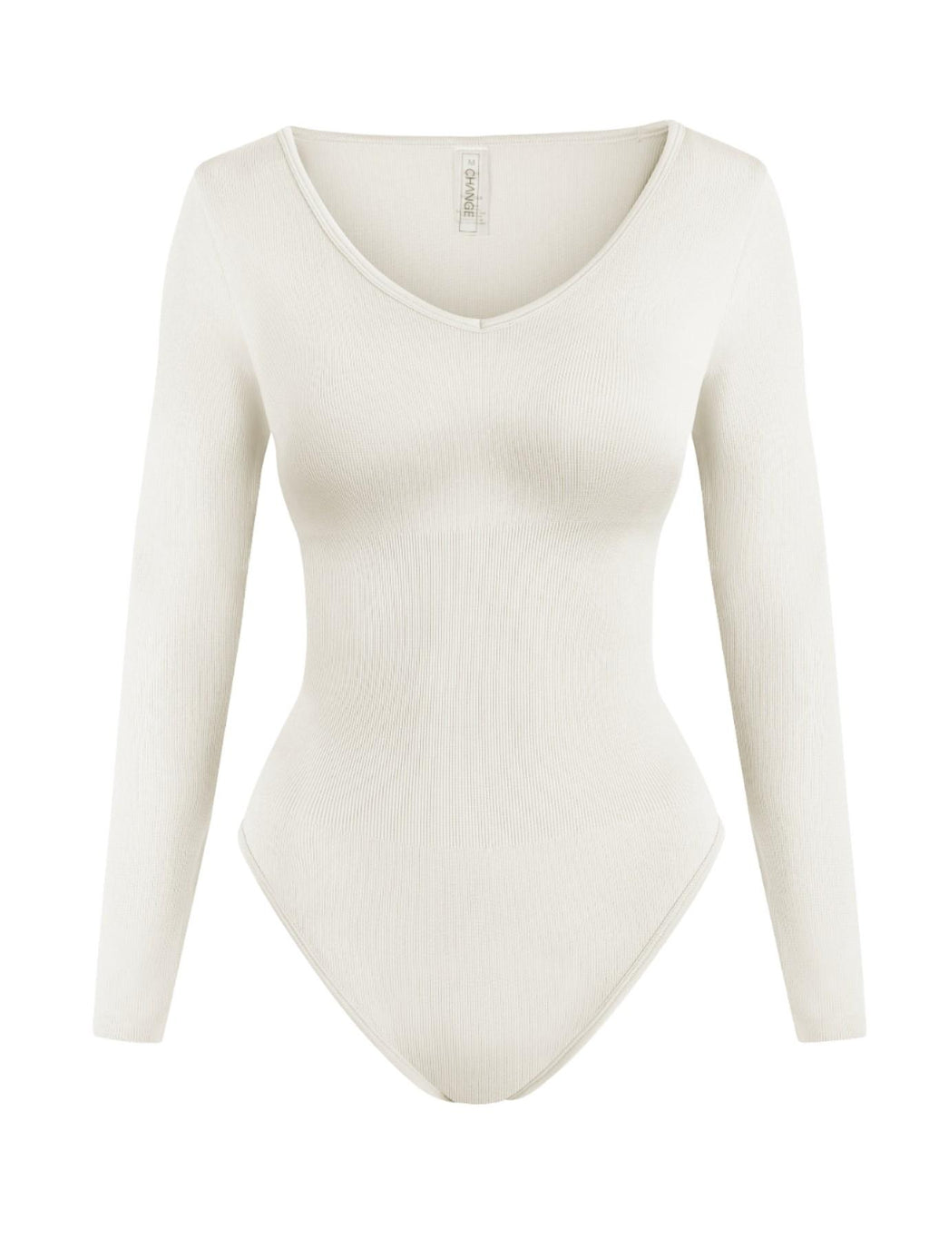 UC Women's Ribbed Long Sleeve Romper, Round Neck Slim Fit Stretch Top, Versatile Basic Comfortable Slimming Innerwear