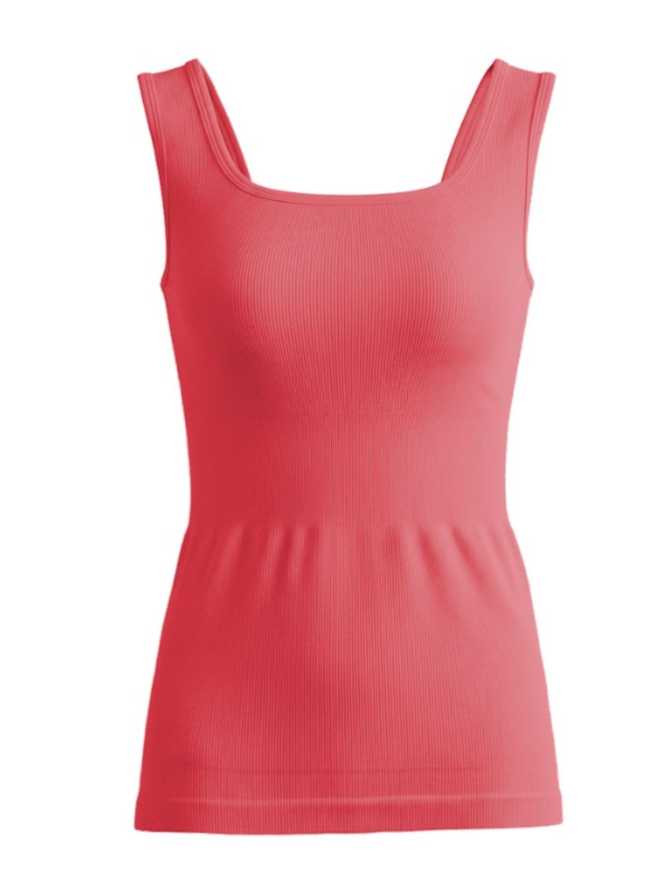 UC Women's Ribbed Seamless Tank Top, Square Neck Stretch Fitted Underwear, Versatile Basic Style, Comfortable and Stylish