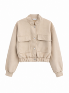 Giacca Corta con Collo Alto e Grandi Tasche | Stile Casual