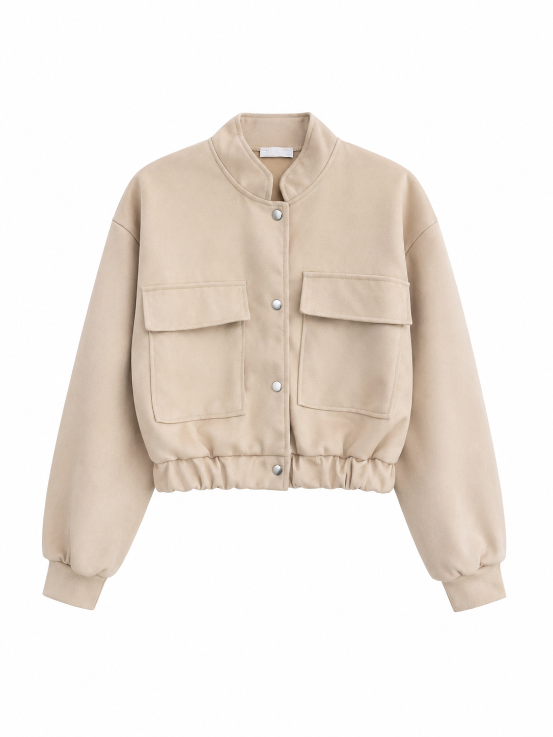 Giacca Corta con Collo Alto e Grandi Tasche | Stile Casual