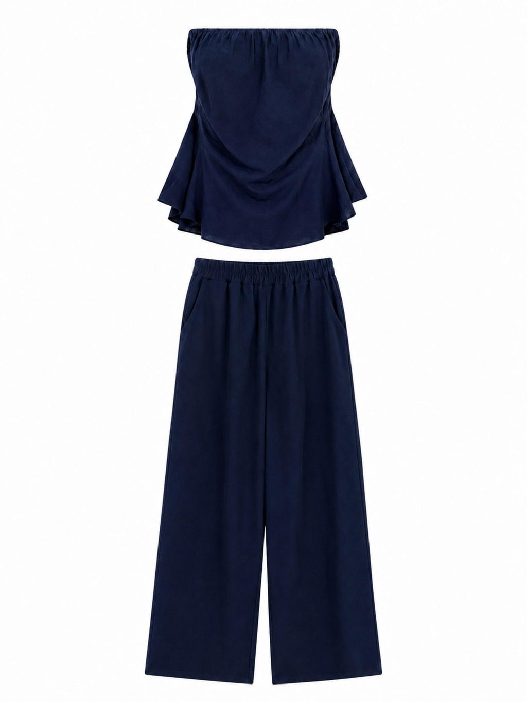 Completo con Top a Fascia e Gamba Larga | Stile Elegante