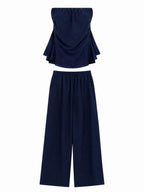 Completo con Top a Fascia e Gamba Larga | Stile Elegante