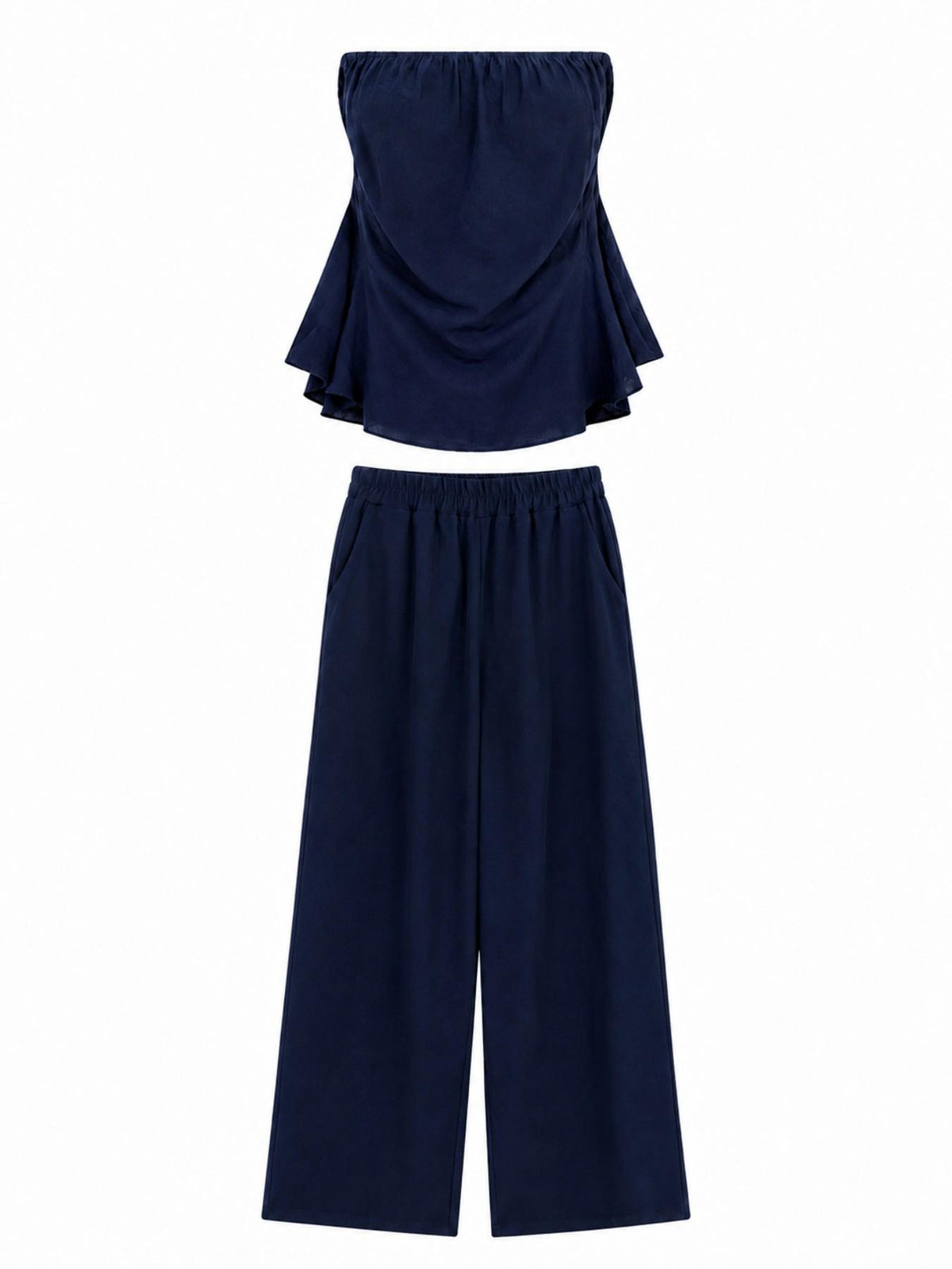 Completo con Top a Fascia e Gamba Larga | Stile Elegante
