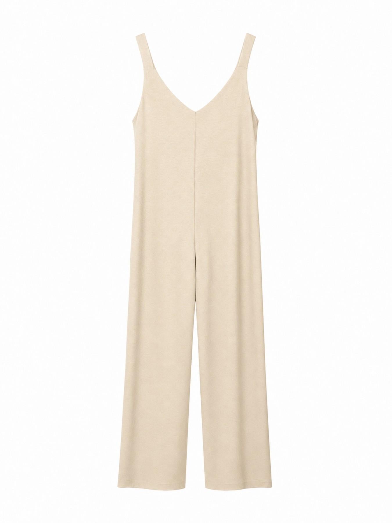 URBANREVERSE Women Flowy Maxi Jumpsuit Sleeveless Loose Fit Dress Minimal Chic Elegant Relaxed Silhouette Lightweight Summer Dress Soft Draped Casual Vacation Beach Style Everyday Comfort Feminine Fashion Made in Italy