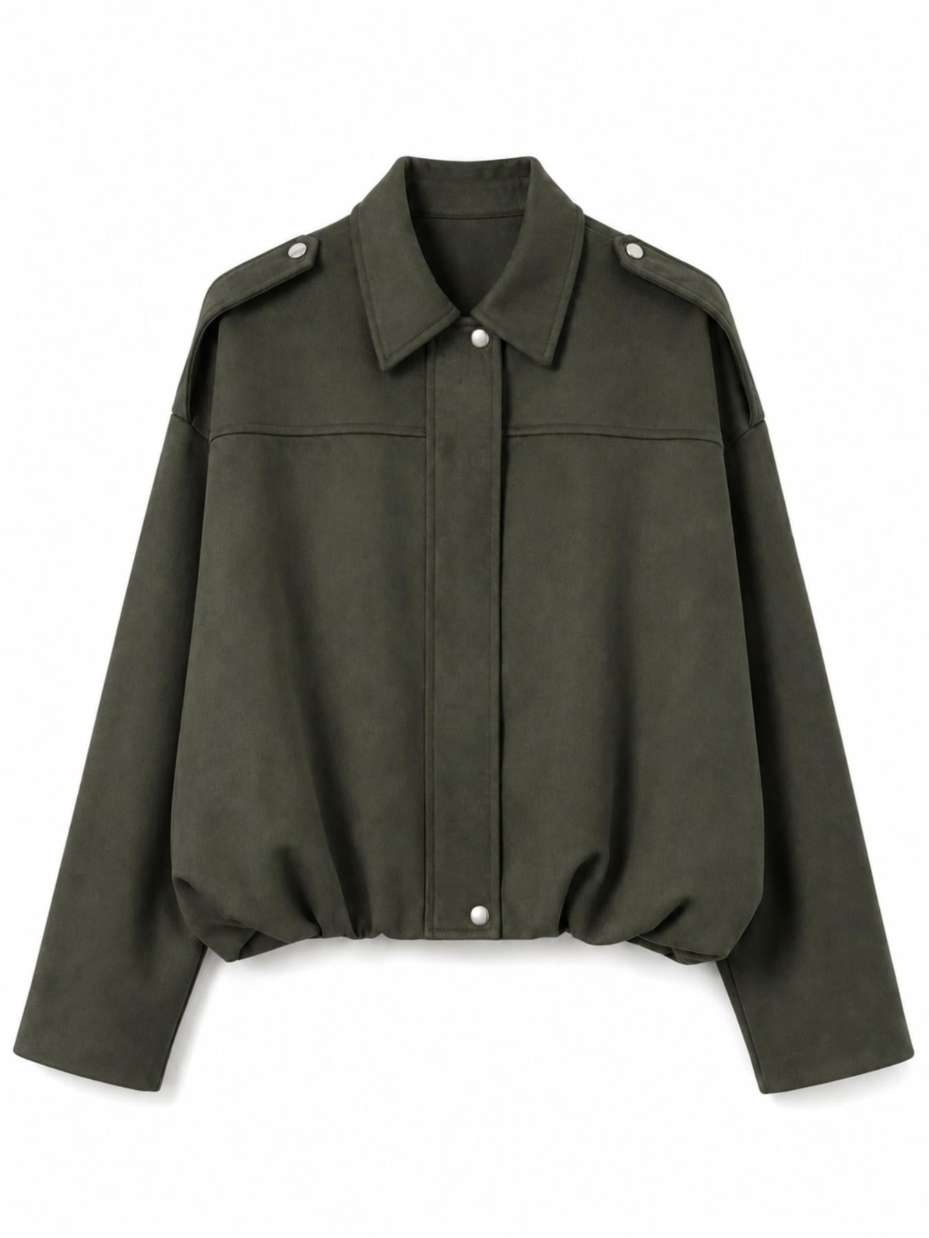 Giacca Pilota in Finta Pelle Scamosciata | Stile Casual