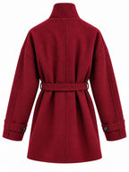 Cappotto Midi con Collo Alto e Cintura | Stile Elegante