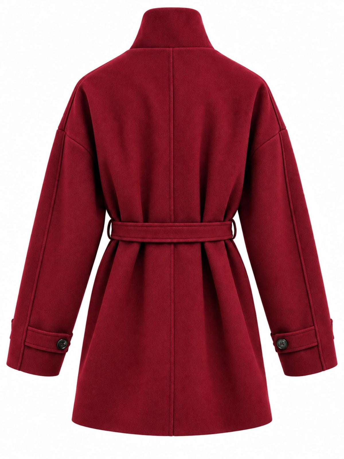 Cappotto Midi con Collo Alto e Cintura | Stile Elegante