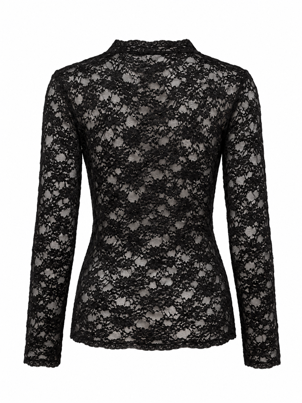 Top in Pizzo con Colletto Mandarino e Nodi | Stile Elegante