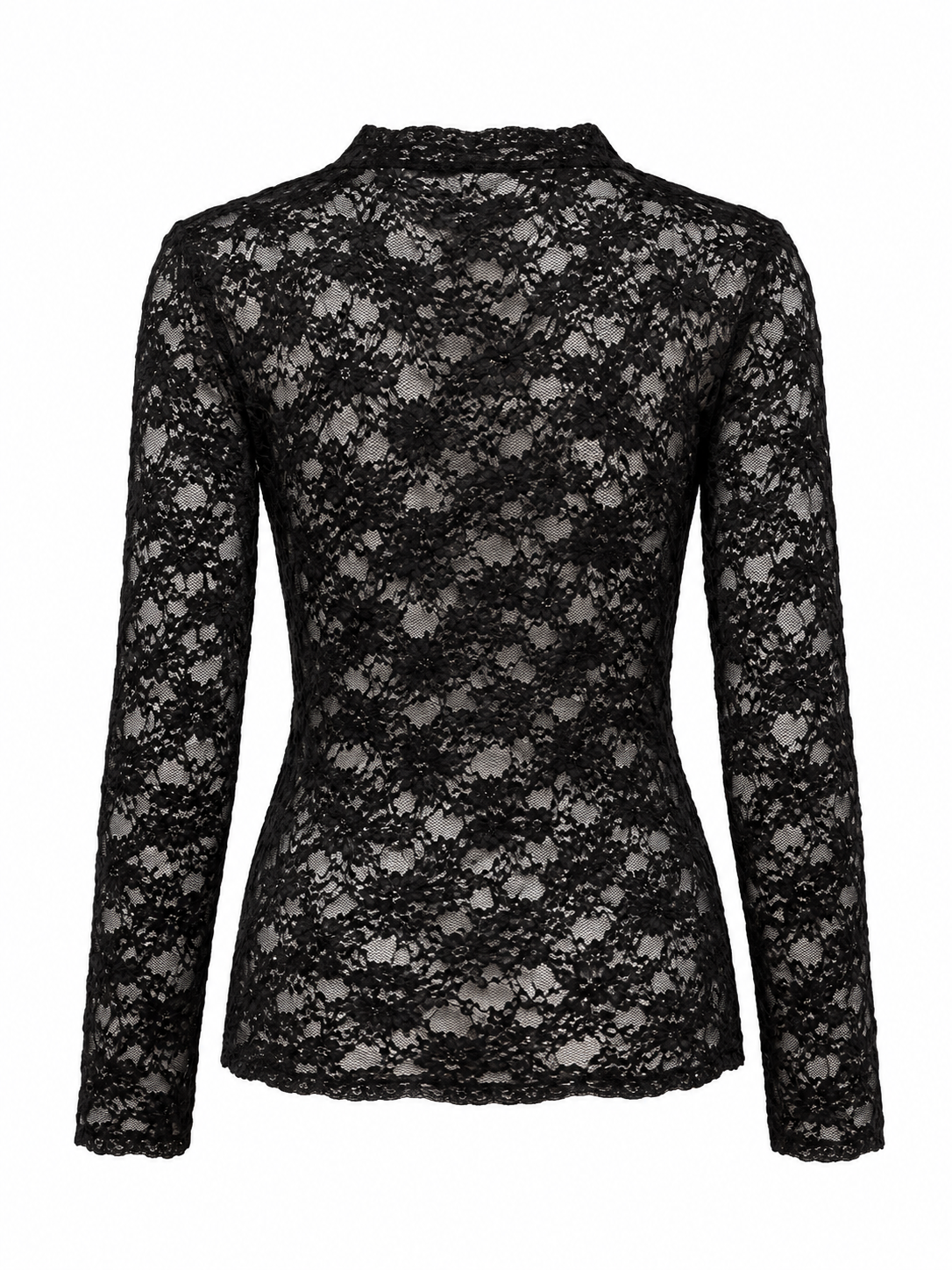 Top in Pizzo con Colletto Mandarino e Nodi | Stile Elegante