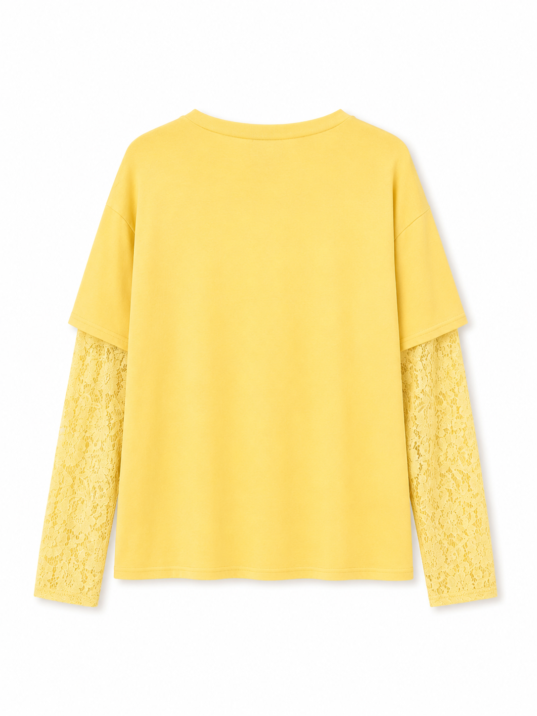 Maglia con Maniche in Pizzo e Girocollo