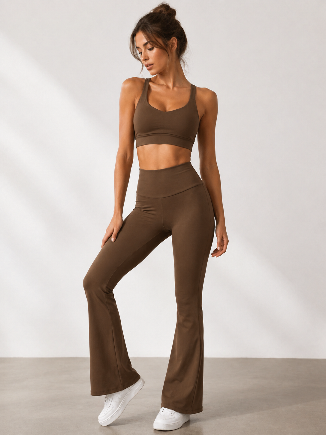 Pantaloni Yoga a Vita Alta con Gamba Svasata | Fitness & Shaping