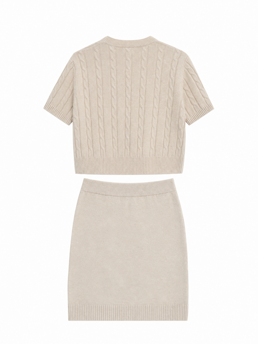 Knitted Set with Top and High-Waist Skirt | Casual Style