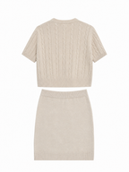Knitted Set with Top and High-Waist Skirt | Casual Style