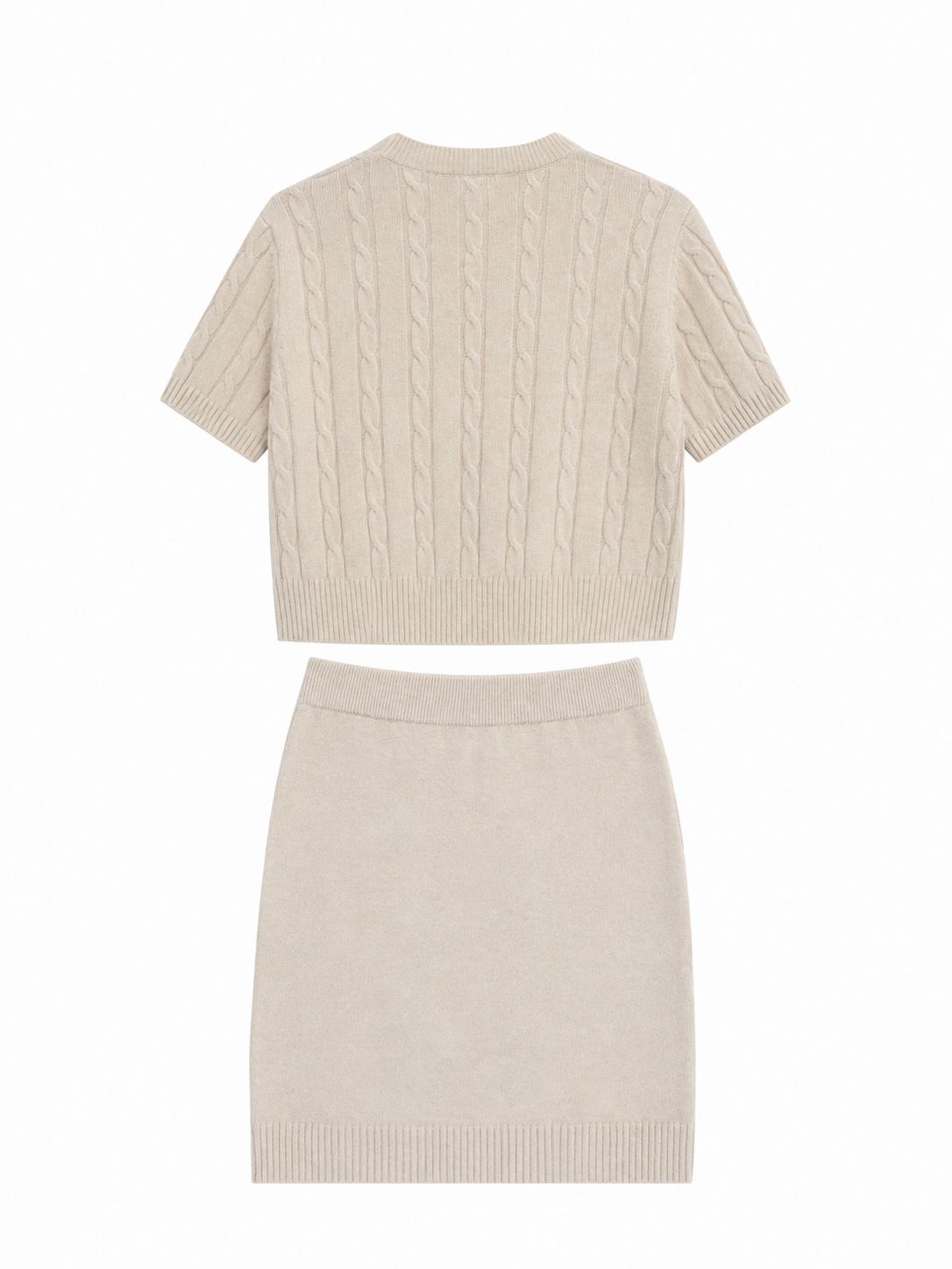 Knitted Set with Top and High-Waist Skirt | Casual Style