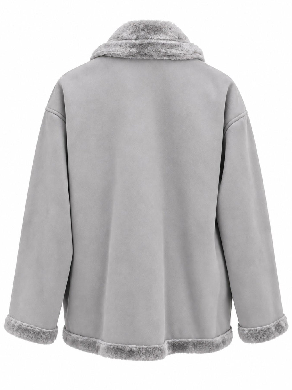 Giacca in Pelliccia Sintetica con Collo a Risvolto | Stile Moto