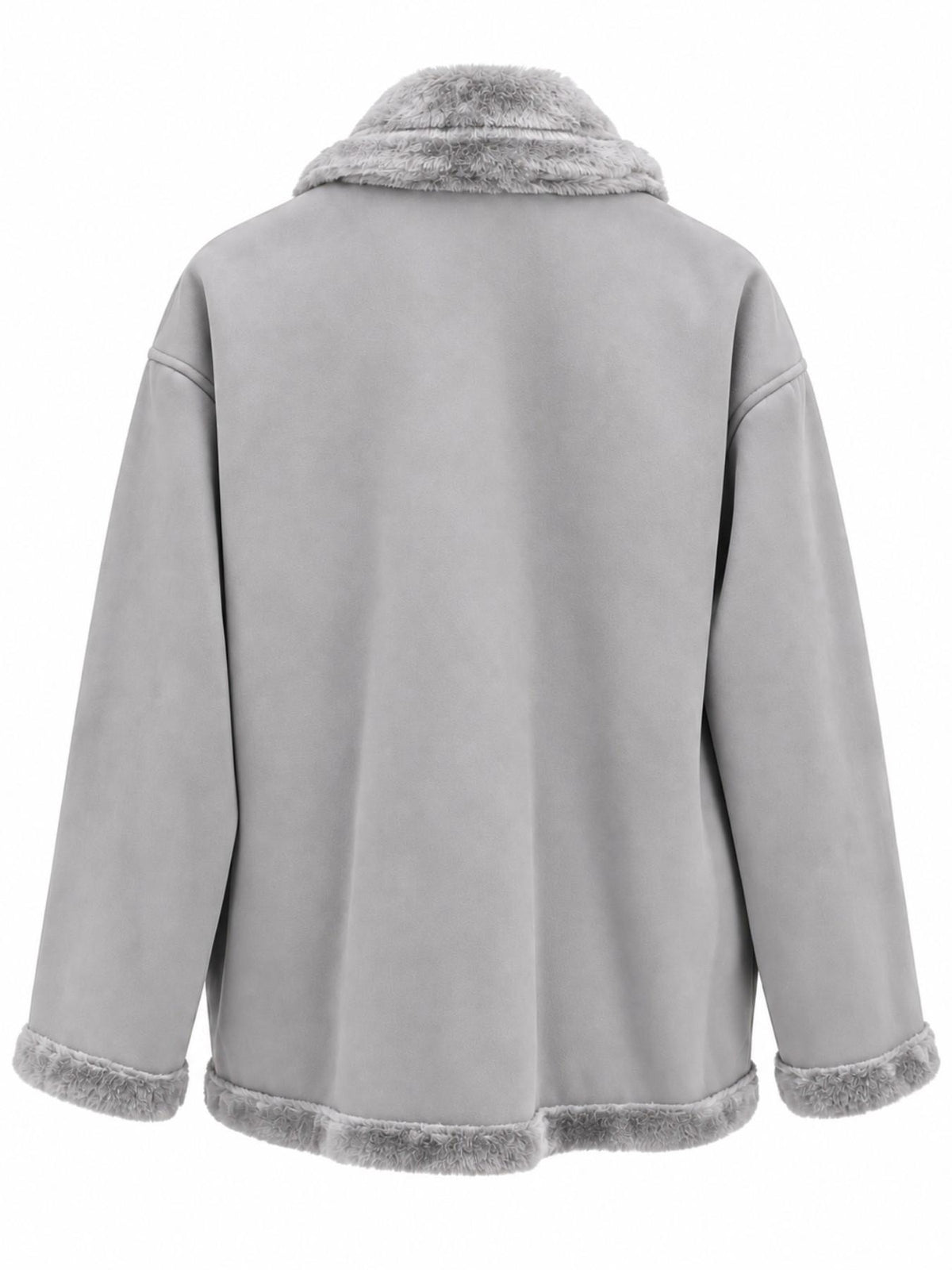 Giacca in Pelliccia Sintetica con Collo a Risvolto | Stile Moto
