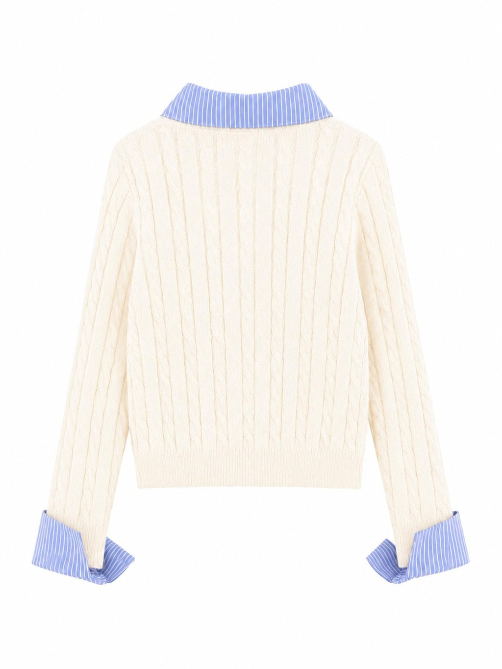 Cardigan a Maglia con Colletto a Righe | Stile Casual