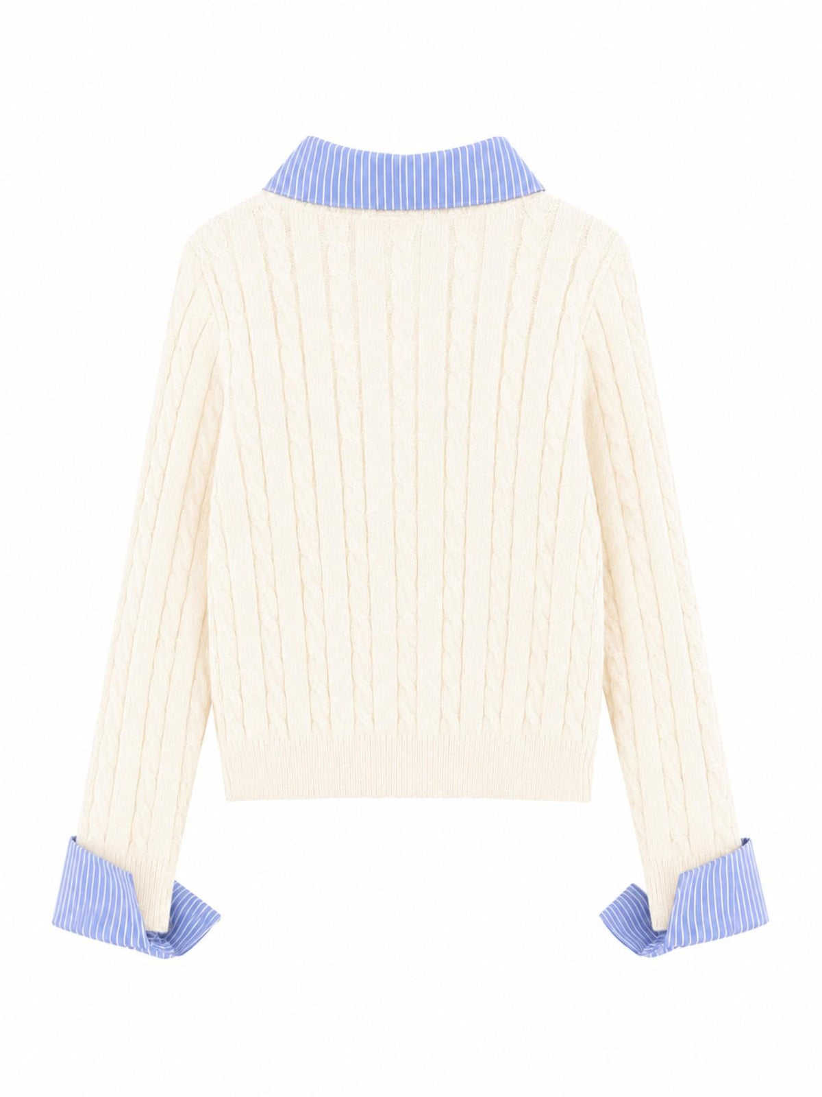 Cardigan a Maglia con Colletto a Righe | Stile Casual
