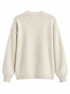 Cardigan a Maglia con Girocollo e Bottoni | Stile Casual