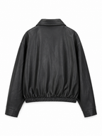 Faux Leather Jacket with Chest Pocket | Casual Style