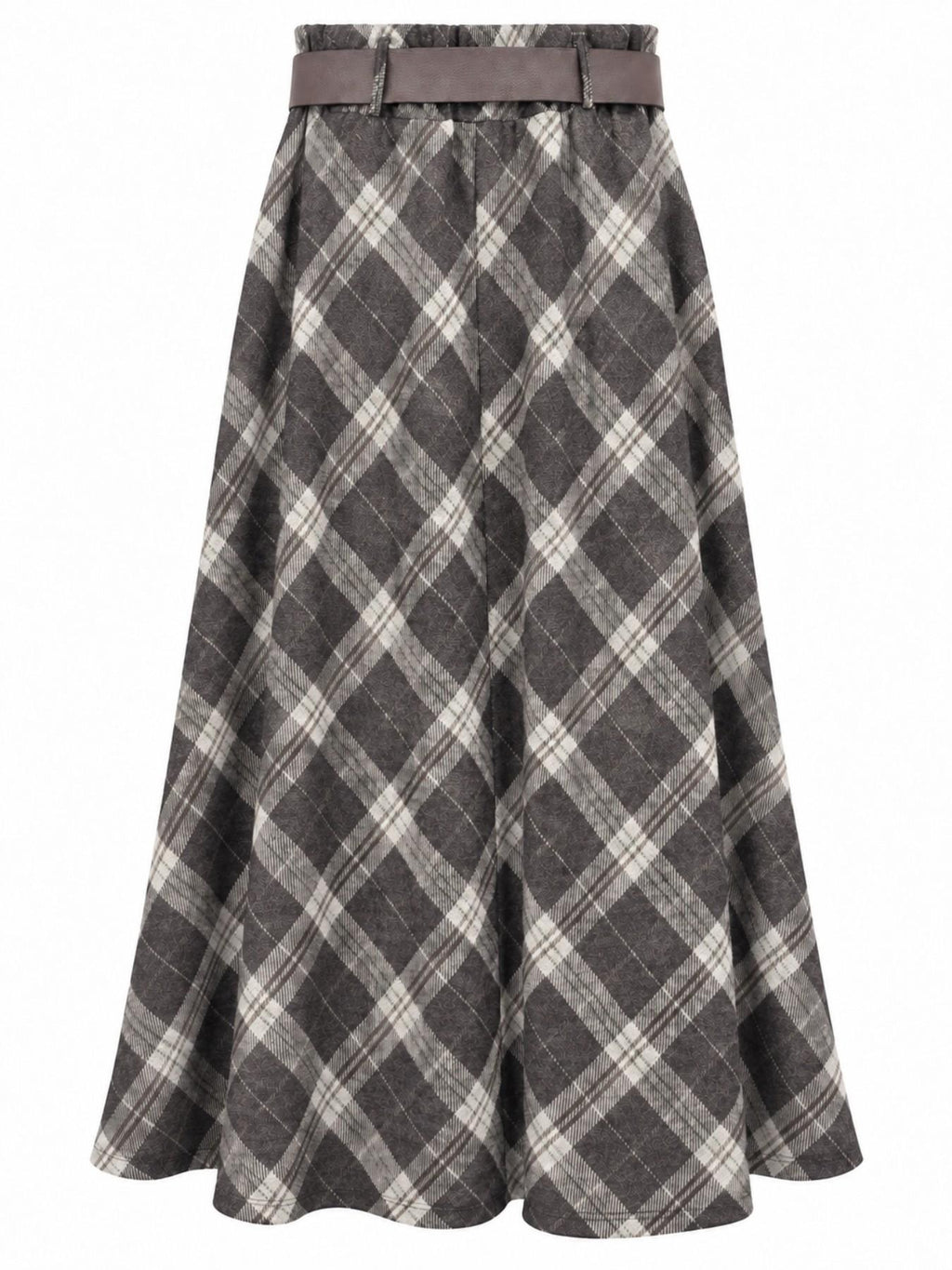 Gonna Midi a Quadri con Cintura | Stile Casual