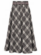 Gonna Midi a Quadri con Cintura | Stile Casual