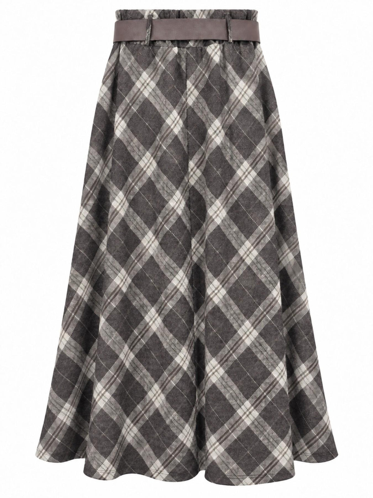 Gonna Midi a Quadri con Cintura | Stile Casual