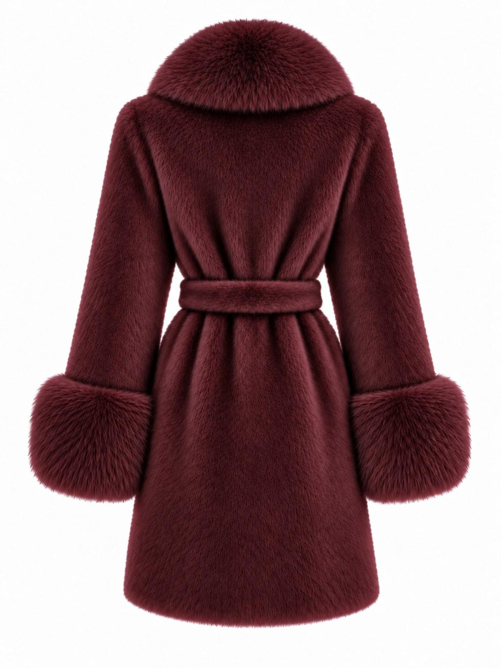 Cappotto Lungo in Pelliccia Finta con Cintura | Stile Invernale