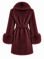 Cappotto Lungo in Pelliccia Finta con Cintura | Stile Invernale