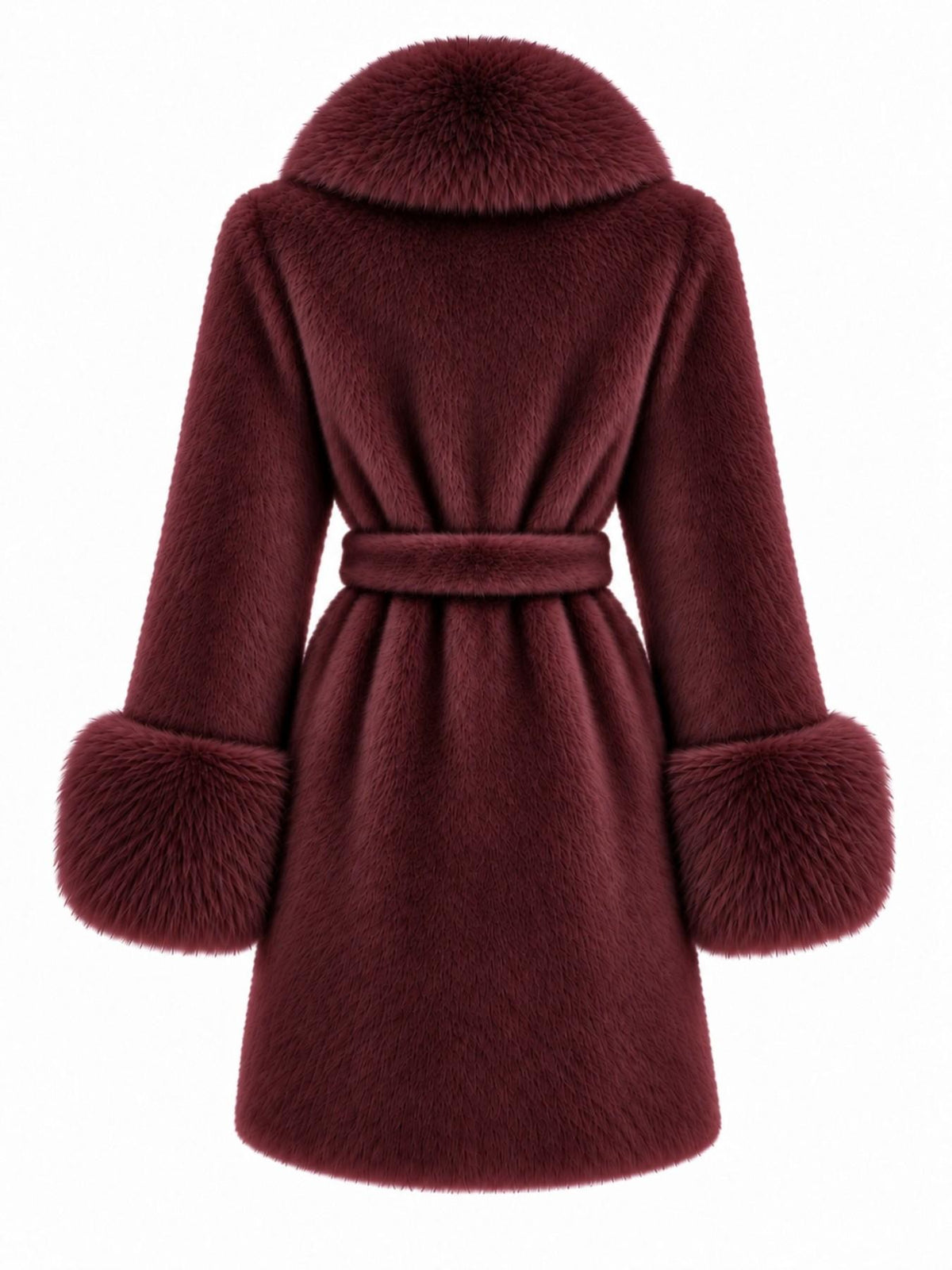 Cappotto Lungo in Pelliccia Finta con Cintura | Stile Invernale