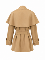 Cappotto Corto con Scollo Alto e Cintura | Stile Elegante