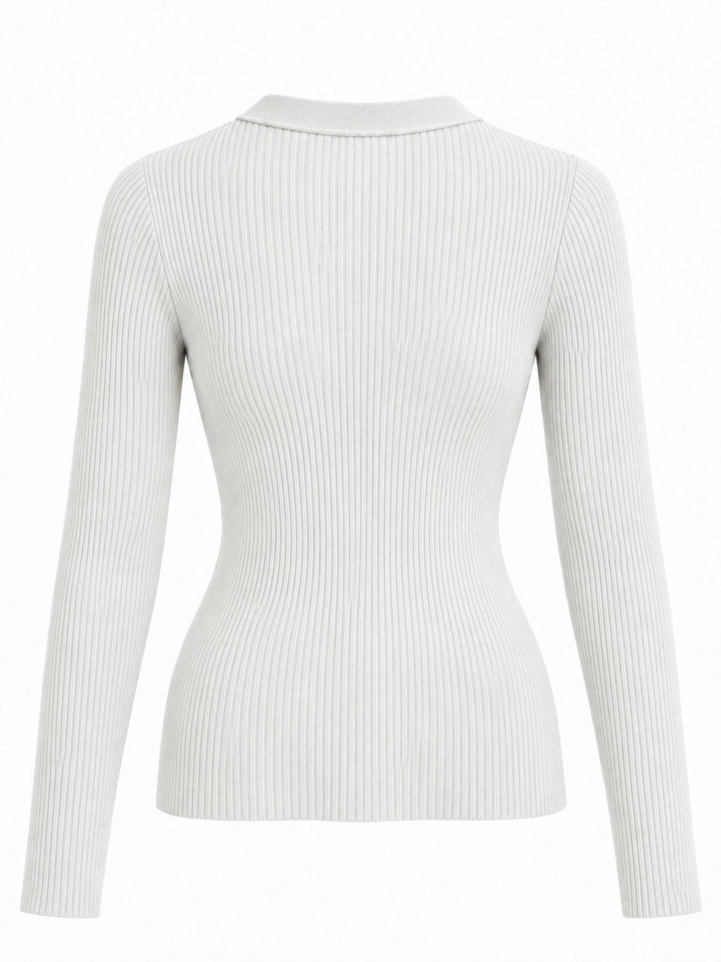 Maglia a Costine con Scollo a V e Maniche Lunghe | Stile Casual