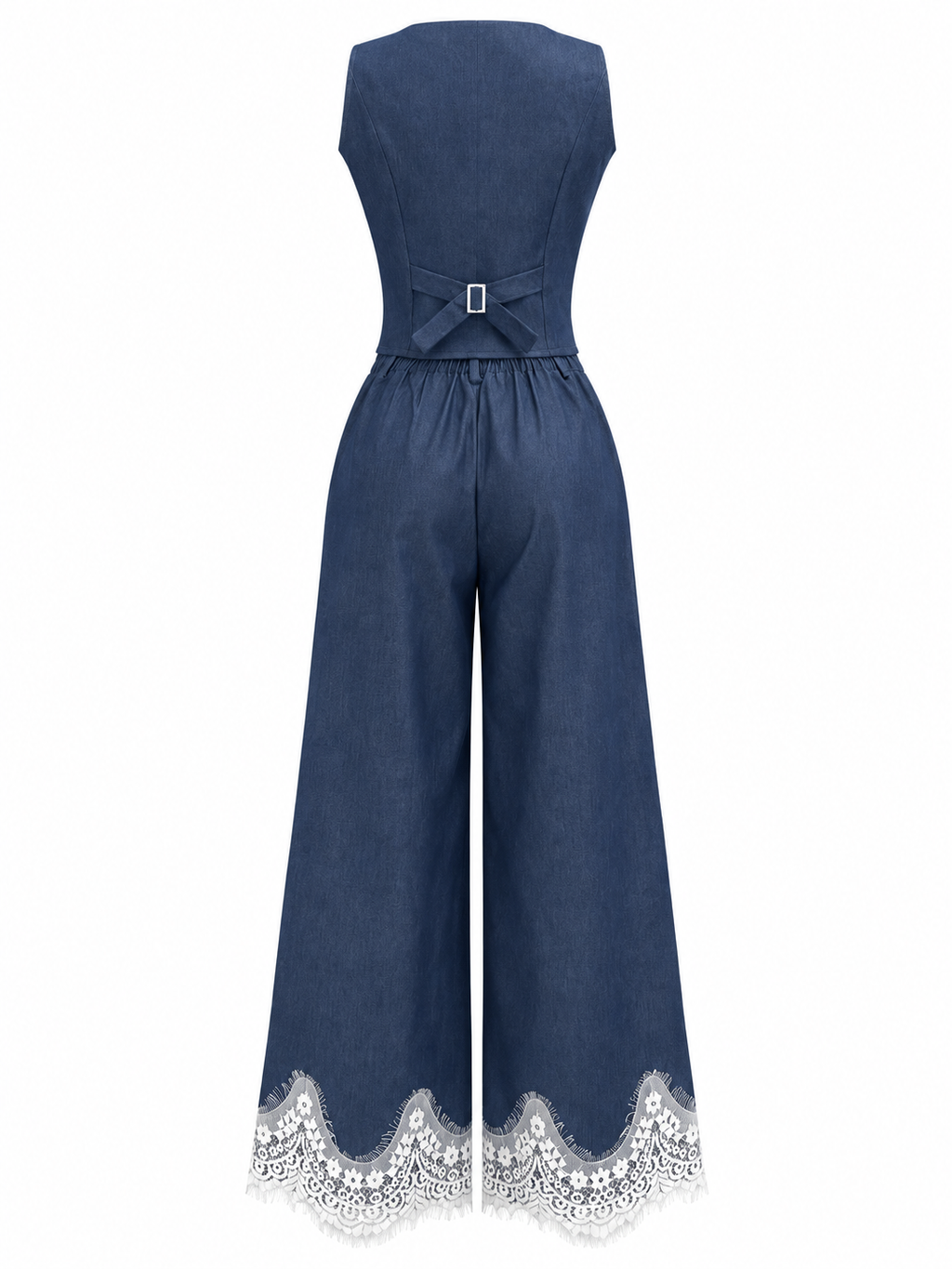 Completo in Denim con Gilet e Pizzo | Stile Femminile