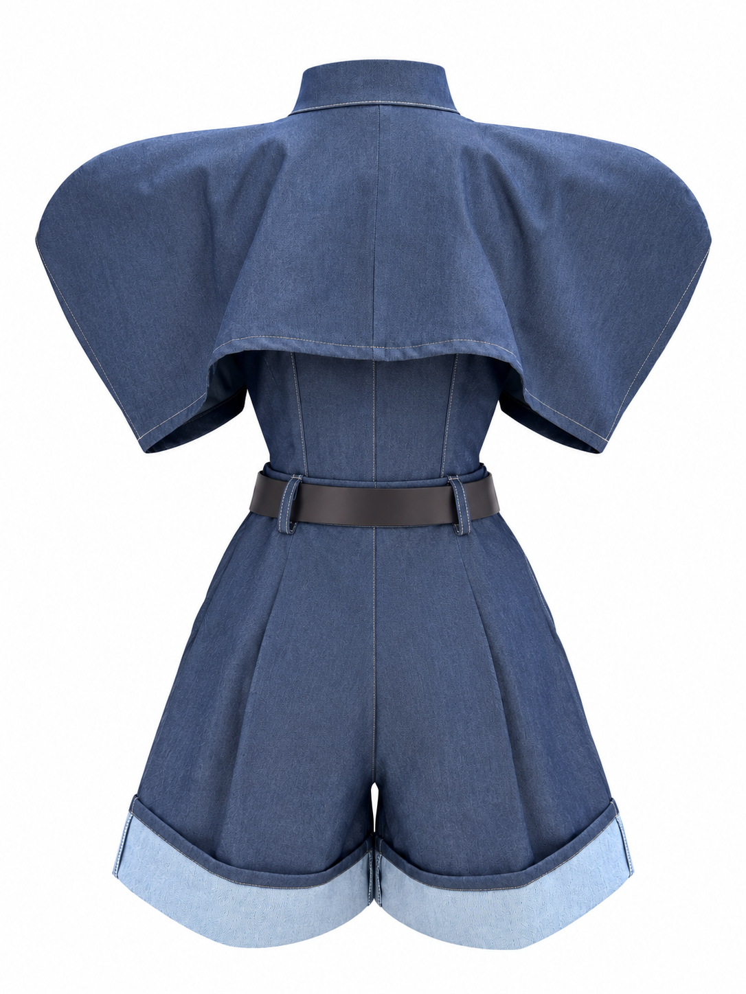 Completo in Denim con Top a Mantella e Shorts | Stile Moderno