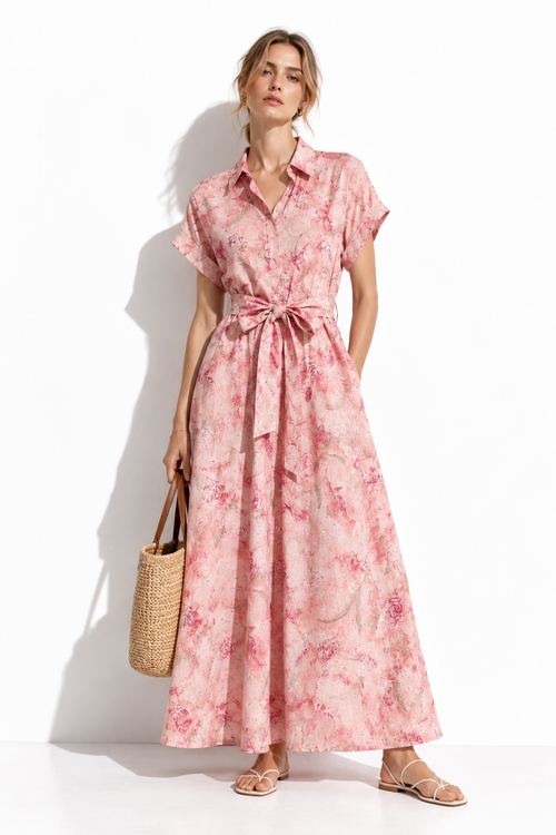 Abito Camicia Midi a Fiori | Look Elegante Estivo