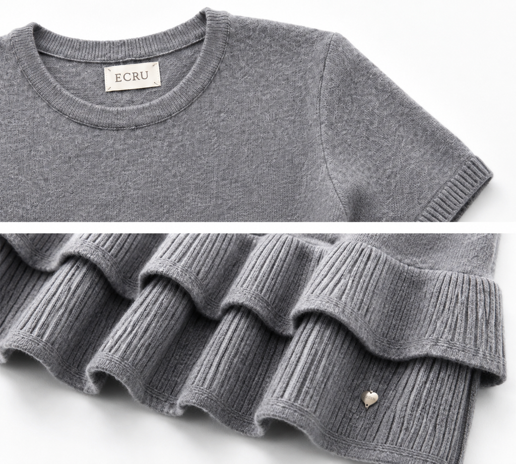 Abito a Maglia con Orlo a Balze | Stile Casual