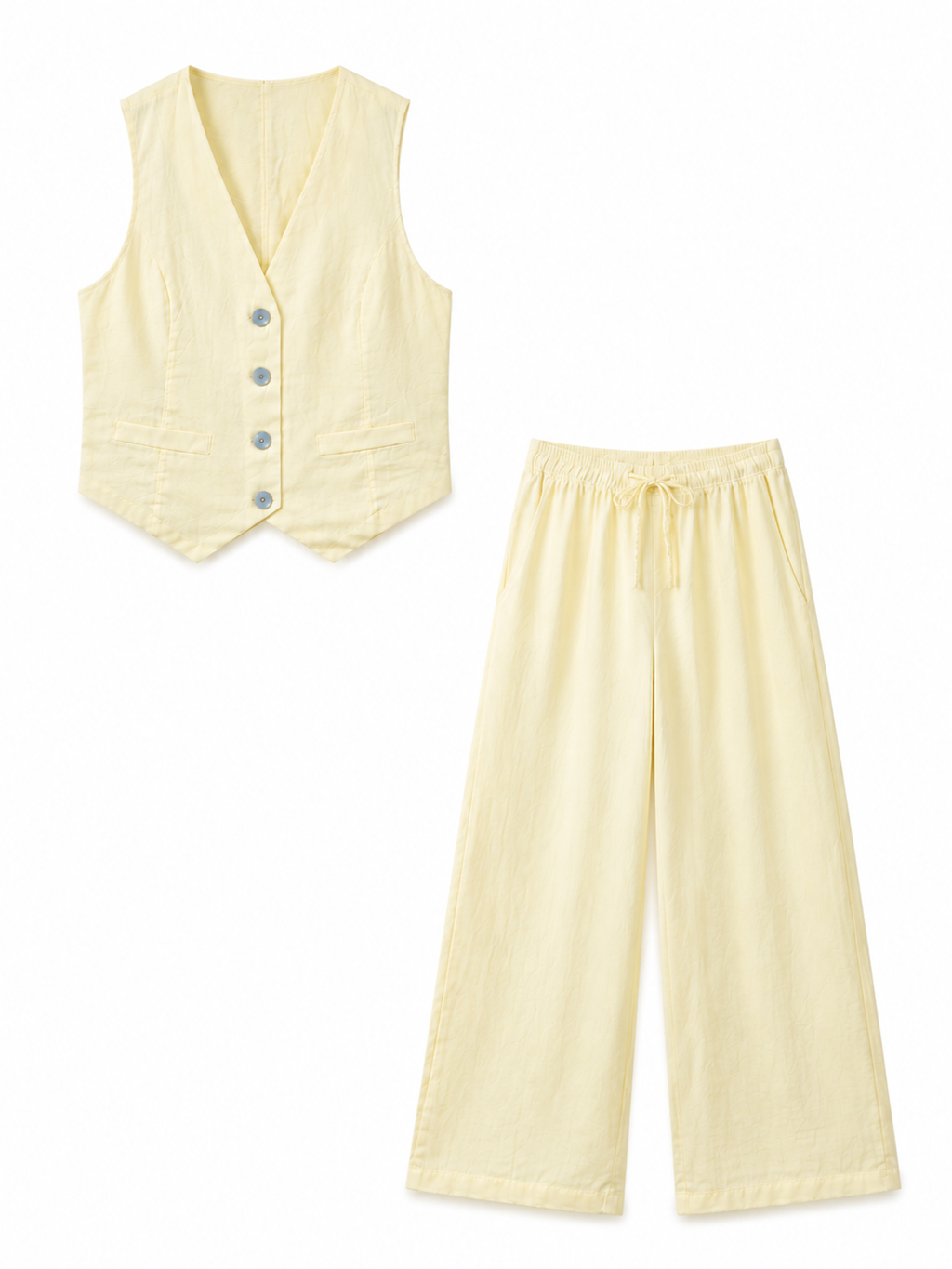 Completo Gilet e Pantaloni in Ramie | Look Estivo Casual Chic