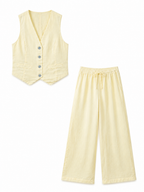 Completo Gilet e Pantaloni in Ramie | Look Estivo Casual Chic