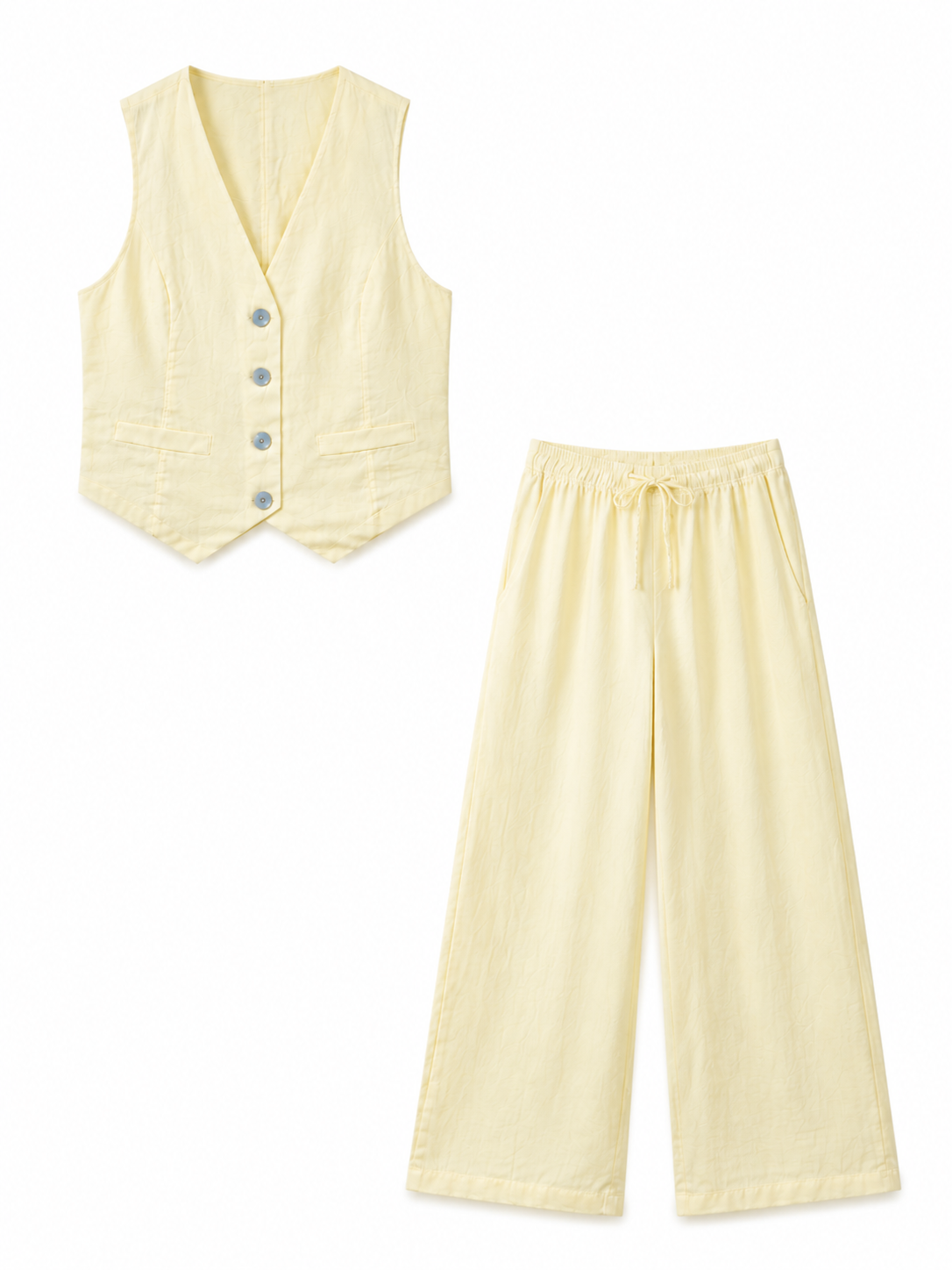 Completo Gilet e Pantaloni in Ramie | Look Estivo Casual Chic