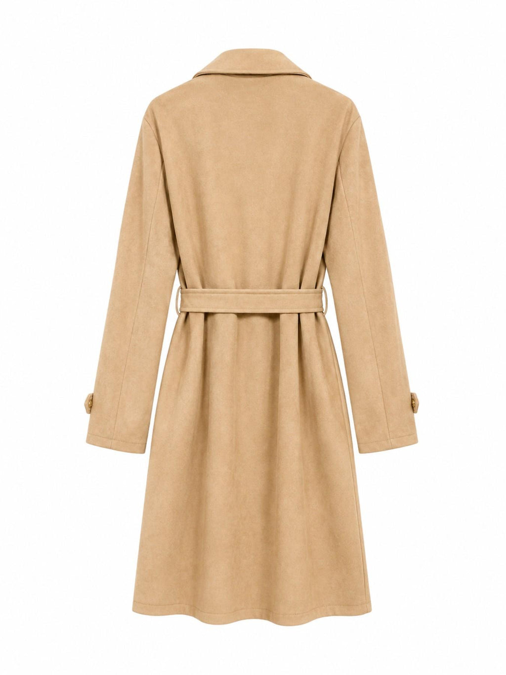 Trench in Finta Pelle Scamosciata con Cintura | Eleganza Moderna