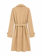 Trench in Finta Pelle Scamosciata con Cintura | Eleganza Moderna