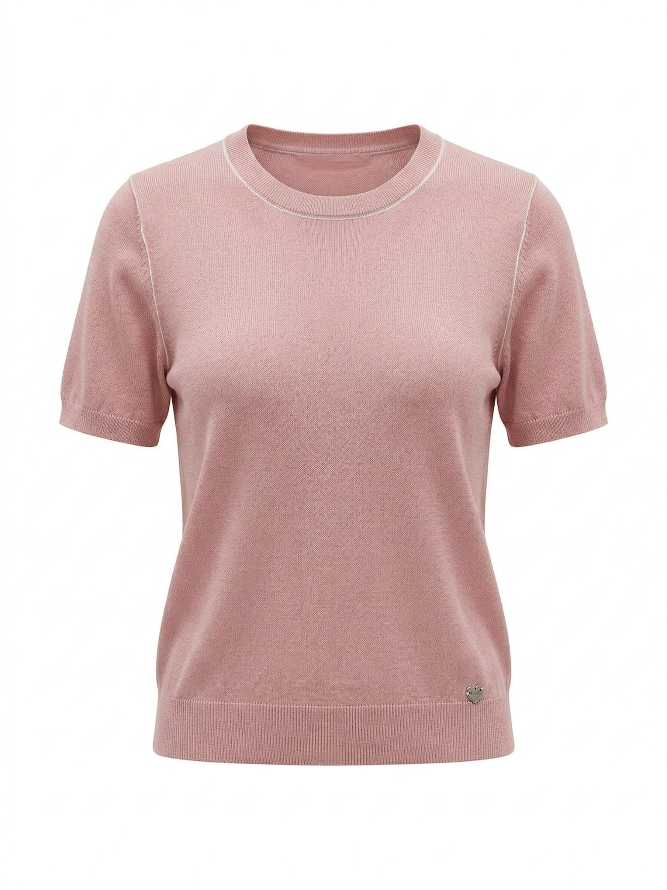 URBANREVERSE Women Knit T Shirt Short Sleeve Soft Viscose Blend Lightweight Breathable Slim Fit Minimal Elegant Basic Top Everyday Wear Casual Chic Layering Essential Refined Style Made in Italy