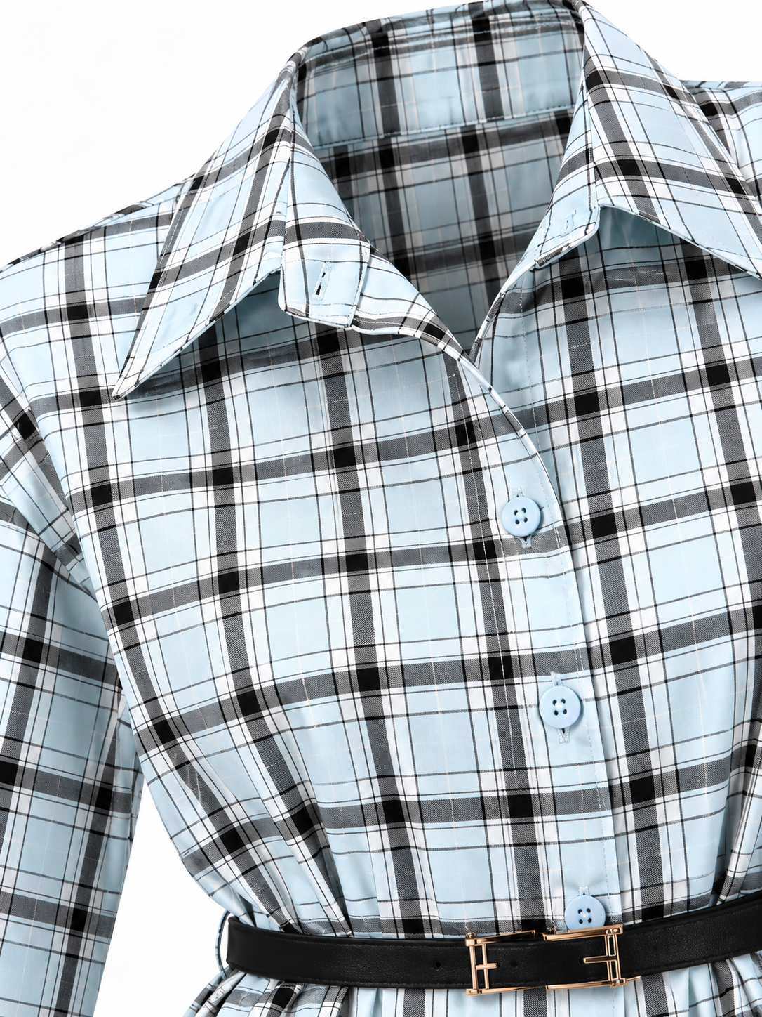 Abito Camicia a Quadri con Cintura | Stile Casual