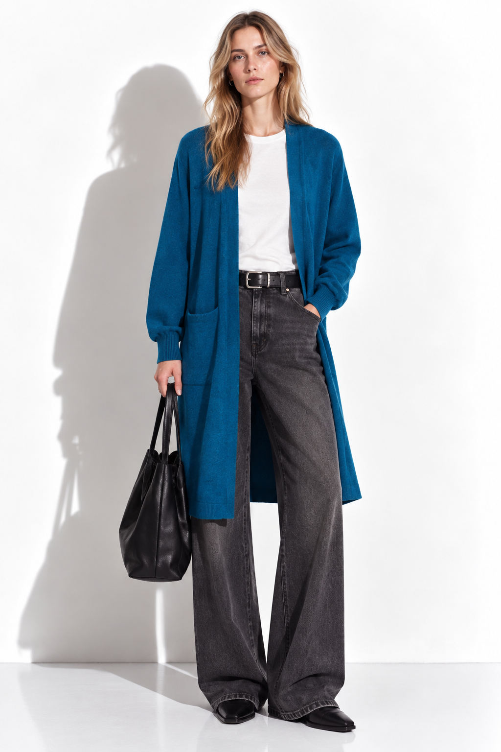 Cardigan Lungo a Maglia con Tasche | Stile Casual